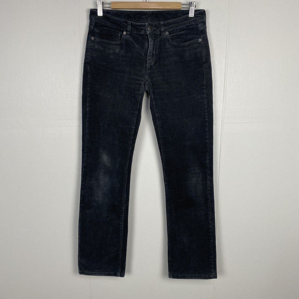 Patagonia Women's Dark Gray Corduroy Straight Leg Pants Organic Cotton Size 28.